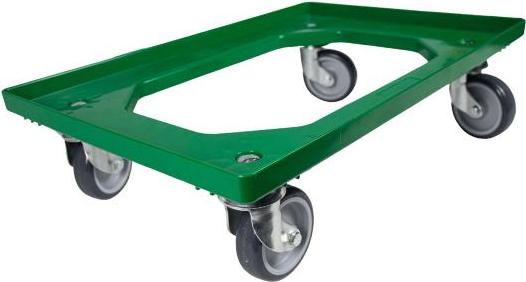 BADfabrik24 Transportroller Kunststoff Grün mit 4 Leichtlauf-Lenkrollen