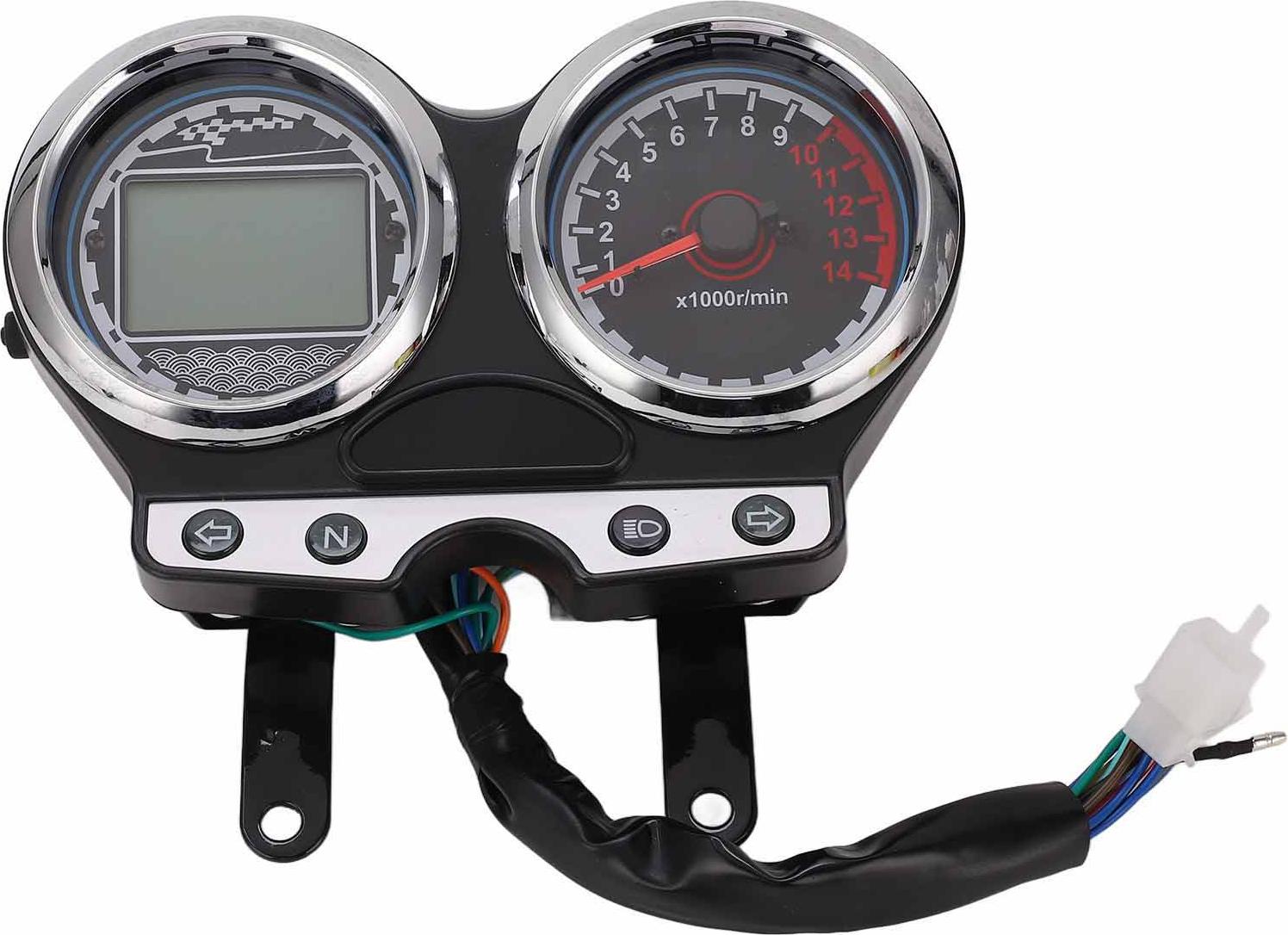 Gistuch 12-V-Motorrad-LCD-Messelemeter Tachometer-Kilometermesser-Kilometeranzeige für Suzuki EN125-3F EN150 12-16
