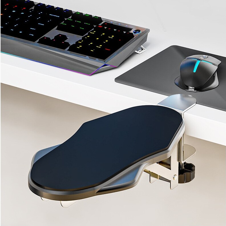 Accoudoir Amovible Pour Bureau D'ordinateur - Support Bras Rotatif 180°, Coussin Silicone, Réglable En Hauteur