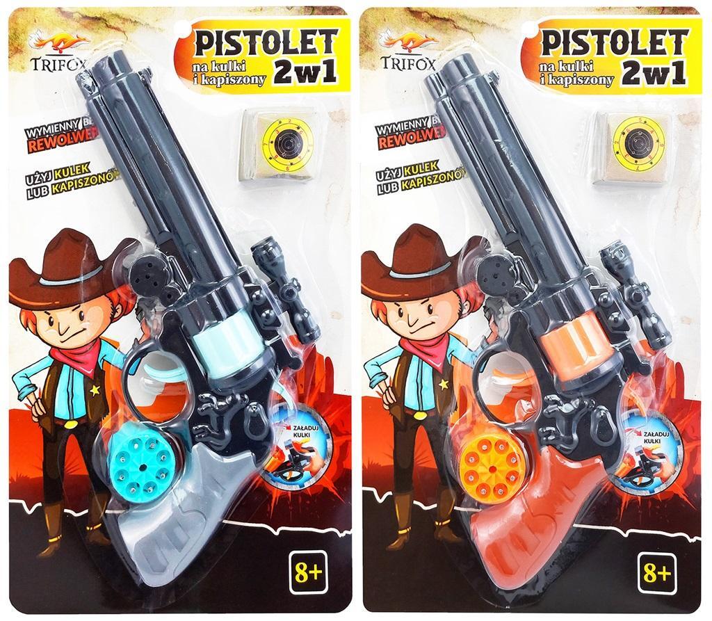 Trifox Pistolet 2w1 na kapiszony i kulki MIX