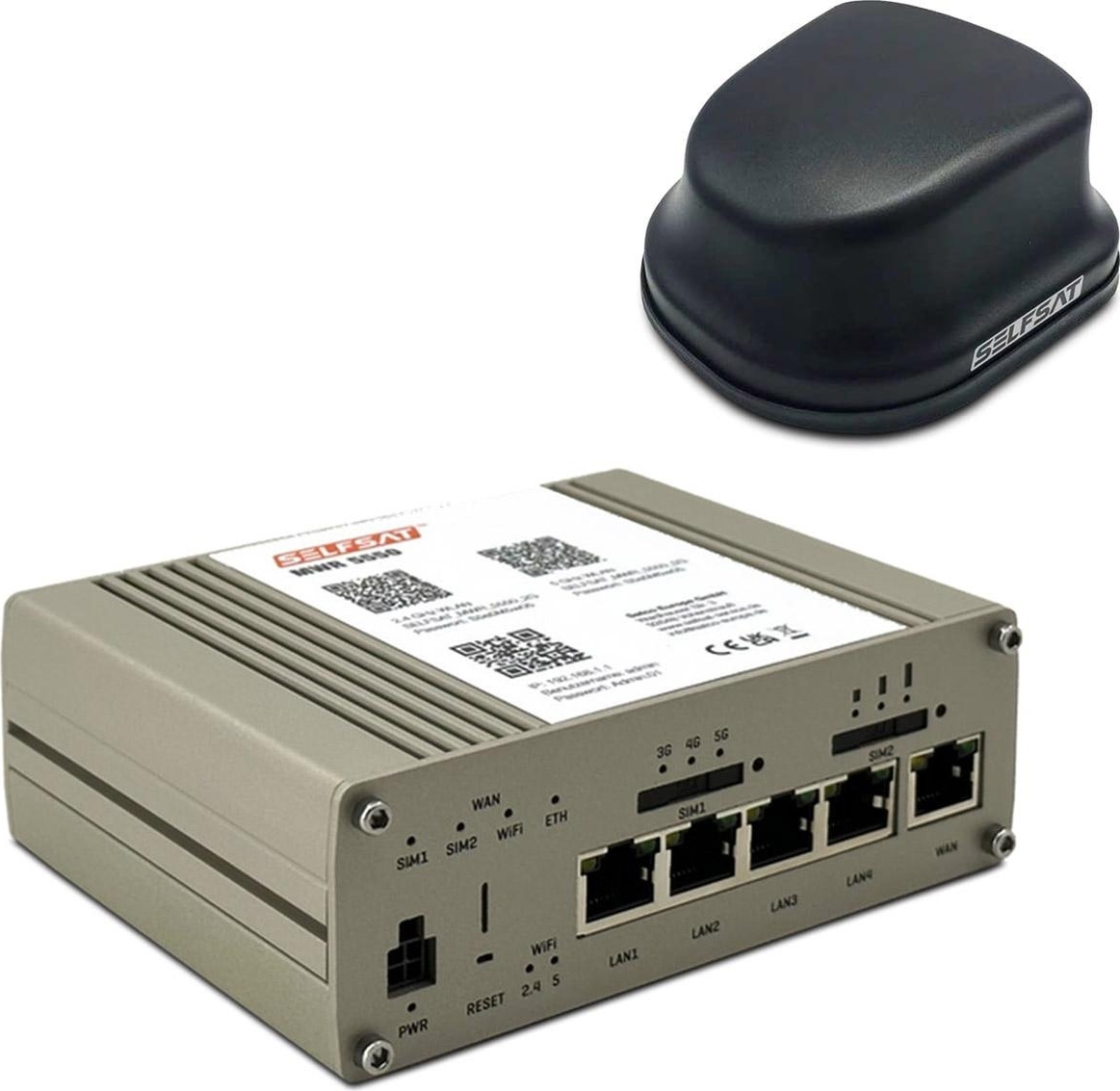 Selfsat MWR 5550 4G/LTE/5G a WLAN internetový router (až 3,3 Gbps vrátane strešnej antény pripravenej na 5G)