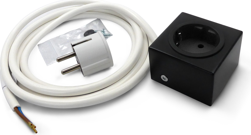 THEBO Schukosteckdose ST 3080 ST/1 in SCHWARZ / THEBO Licht / Unterbau Steckdose / Unterschranksteckdose / Steckdose / Schukostecker