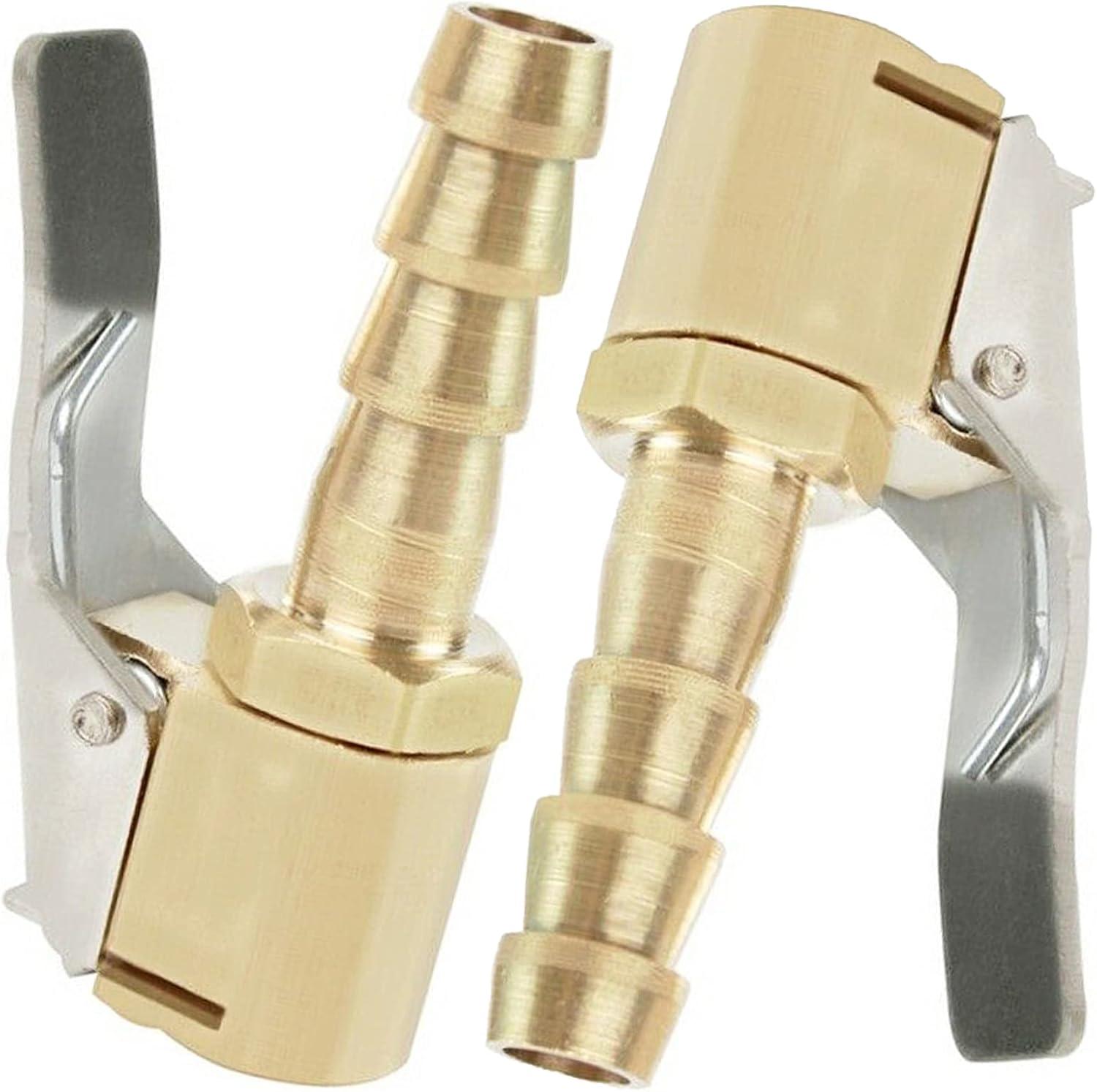 Fokelyi 2 Teile Gonflage,Embout Gonflage Pneu Voiture,Embout Gonfleur mit Clip,Gonflage Valve Clip Pince Connector Adapter,for Pneu Valves,en Laiton,8mm KAU-ED-LYS-PH-20260320-86