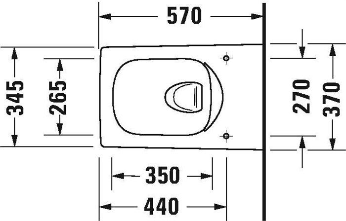 Duravit Wand-WC Viu, Rimless, 370x570 mm, 2511092000