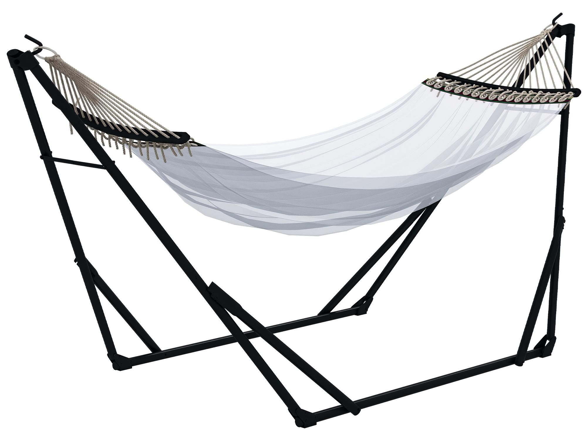 Avylet H?ngemattengestell inkl. H?ngematte Gestell f¹r H?ngematte. 263 cm x 89 cm x 100 cm. Schwarz + Wei?