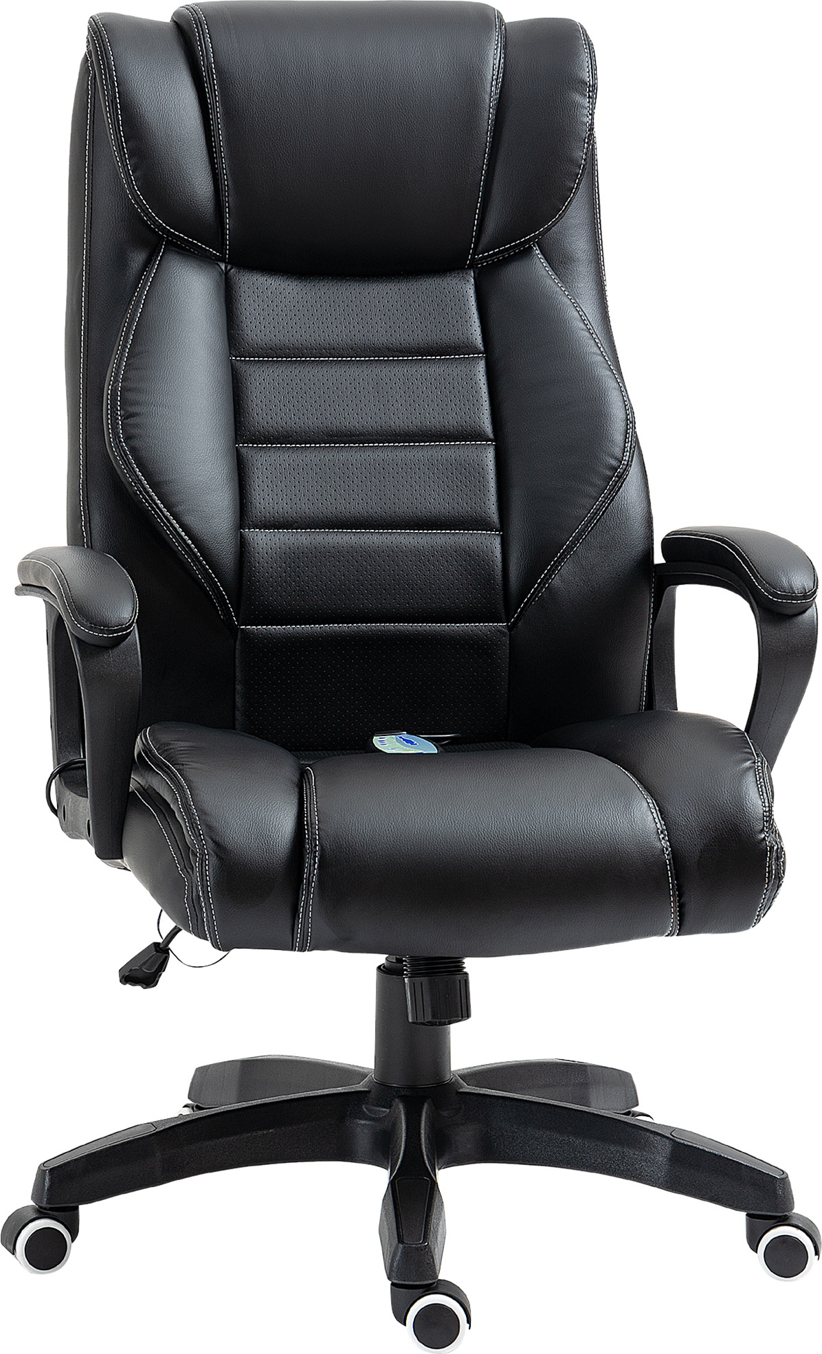 Kancelárske kreslo Vinsetto s masážou výškovo nastaviteľné manažérske kreslo ergonomické otočné kreslo herné kreslo počítačové kreslo masážne kreslo 6 vibračných bodov pocit ľanu nastaviteľnýPolyuretánčierna 64 x 74x112-120 cm