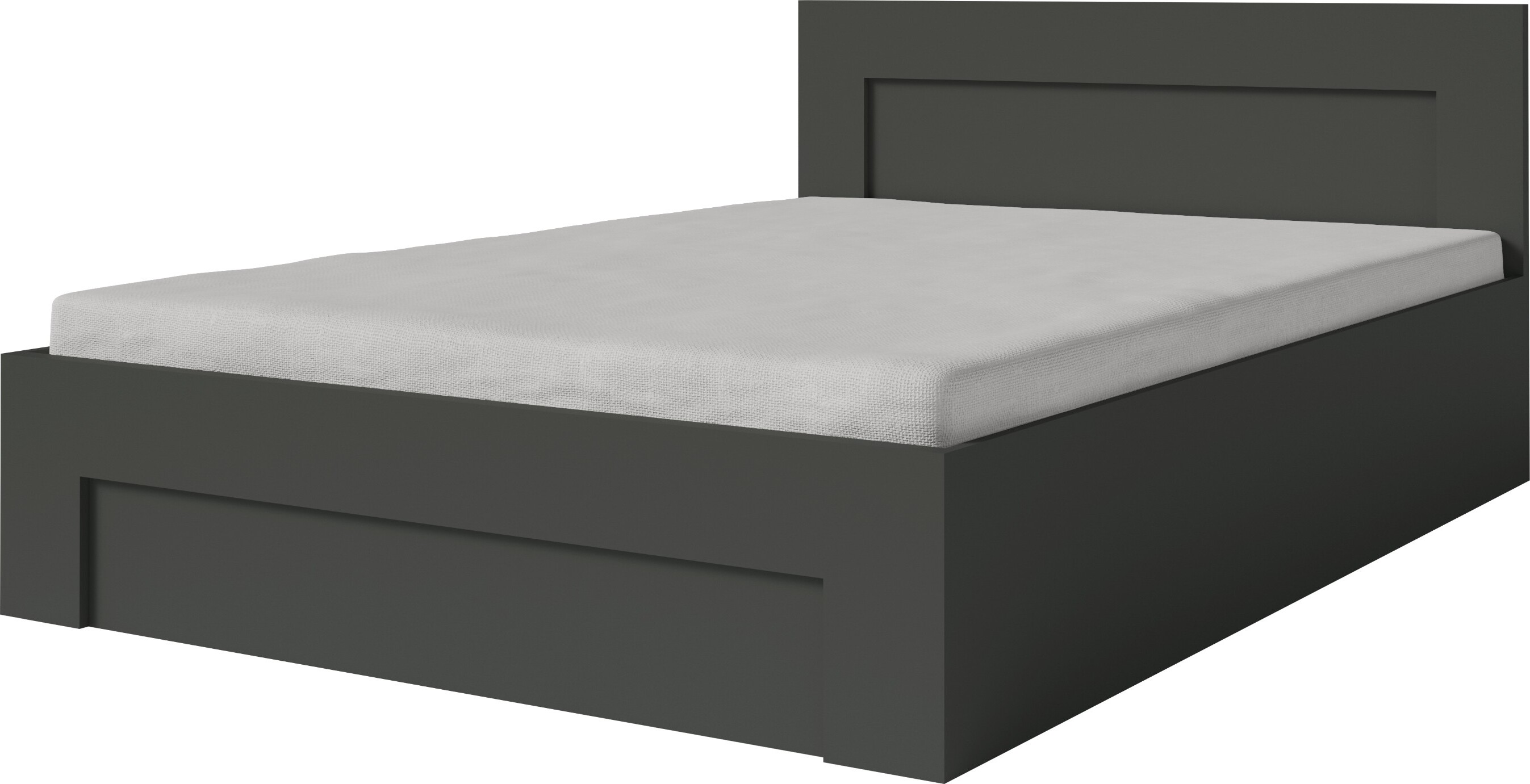 FURMEB24 - WER - Rám postele 180 x 200 cm s lamelovým roštom - Kovový rám postele s priestrannou pružinou - Antracit - Bočné otváranie