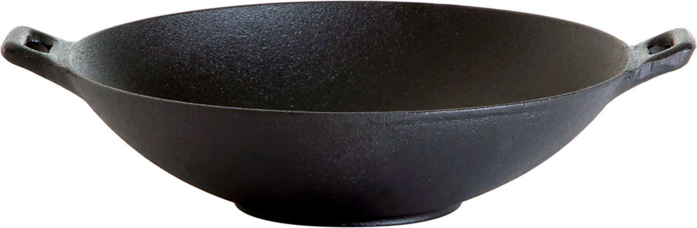 Gusseisenkuss® Gusseisenwok mit 2 Griffen Ø 30 cm Gusspfanne Gusseisen Wok 4530