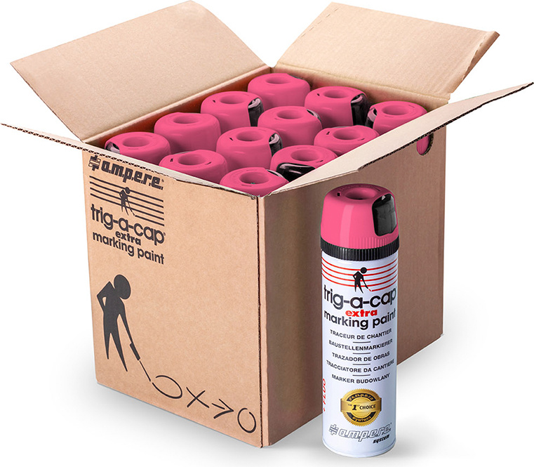 12St. Baustellenmarkierer Ampere Trig-A-Cap Extra Marking Paint (Pink)