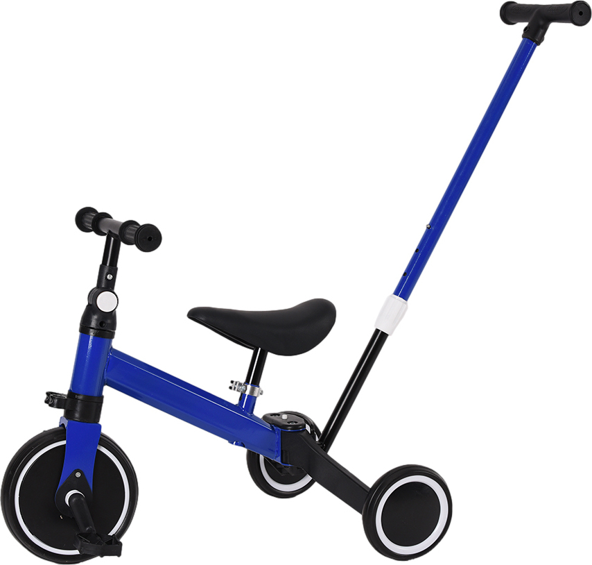 Supfine Laufrad Kinder 3 in 1 Wagen Schiebewagen abnehmbare Schubstange Blau