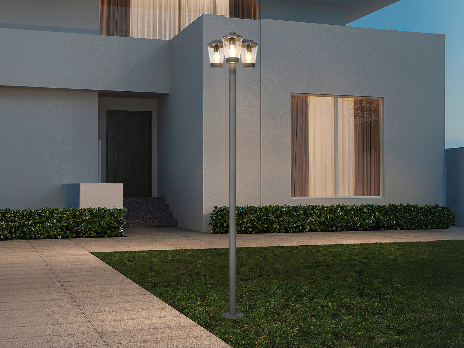 Meine Wunschleuchte LED Wegeleuchte, Mastleuchte Landhausstil zur Wegbeleuchtung & Gartenbeleuchtung 411060LM342