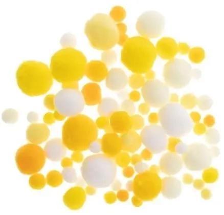 Weiße und gelbe Pompons, 20 g – Brewis