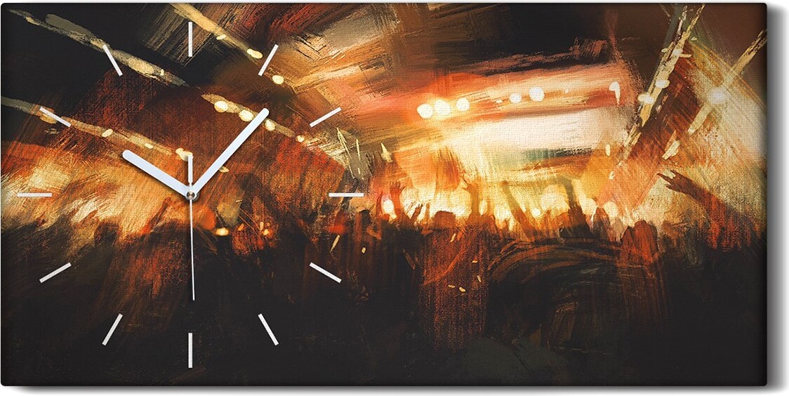 coloray Dekor Leinwand Uhr Wandbilder Geräuschlos 60x30 jubelndes Publikum beim Konzert - weiße Hände zch-60x30-87960037-b