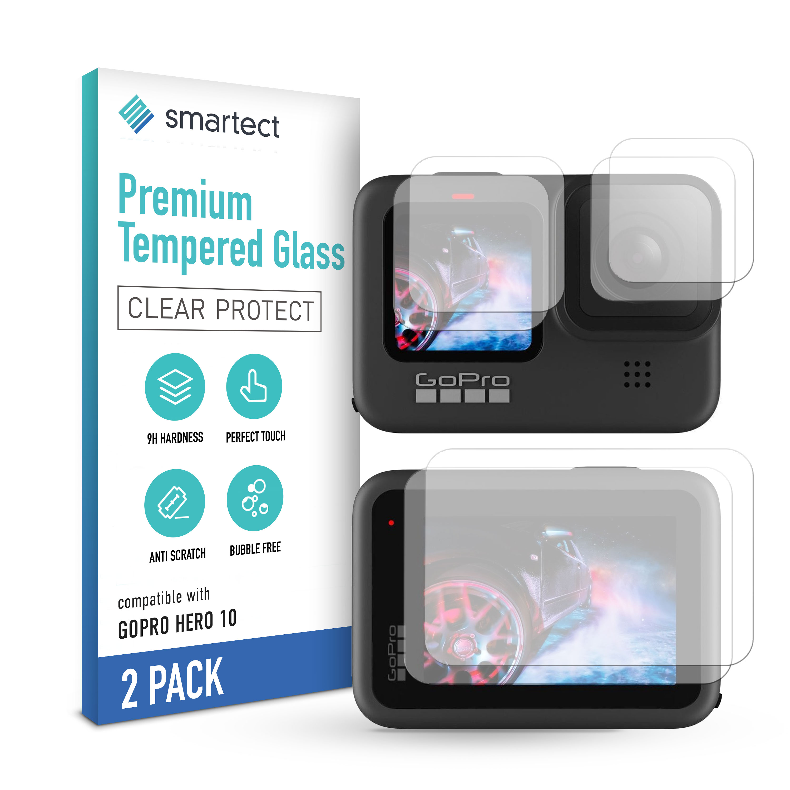 BROTECT AirGlass Panzerfolie Für GoPro Hero 9 Black – Kratzfest 9H, Anti-Fingerprint, Transparent, Made In Germany