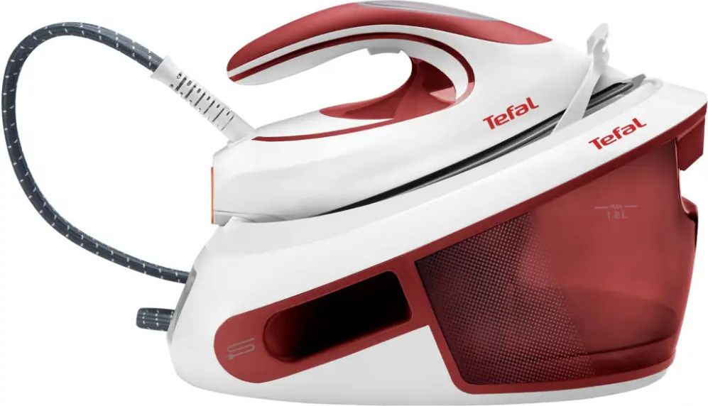 Tefal Express Anti-Calc SV8030 2800W 1,8L Durilium Bgelsohle Rot, White Dampfbgelstation - Bgelcenter (2800 W, 6,2 bar, 1,8 L, 410 g/min, 120 g/min, Durilium Bgelsohle) SV8030E0