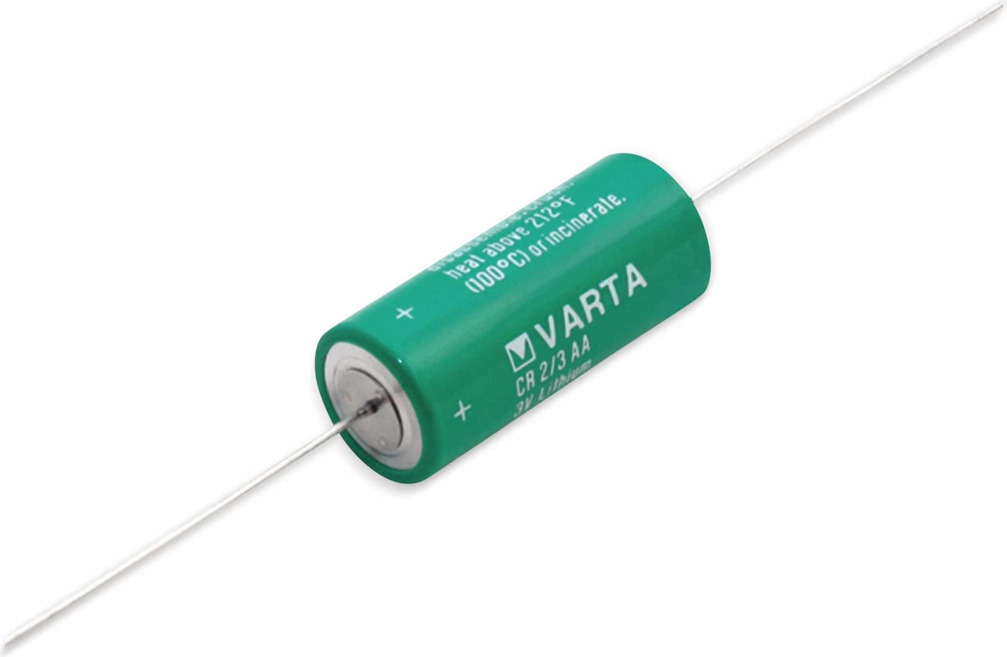 VARTA Lithium-Batterie CR 2/3AA-CD, mit Axialdraht, 3 V-, 1350 mAh