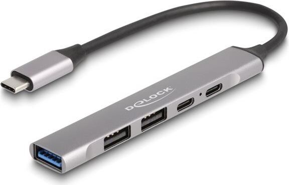 DeLOCK 64298, Kábel, USB 3.2 Gen 2 (3.1 Gen 2) Type-C, 95 W, Šedá, 10 Gbit/s, Kov