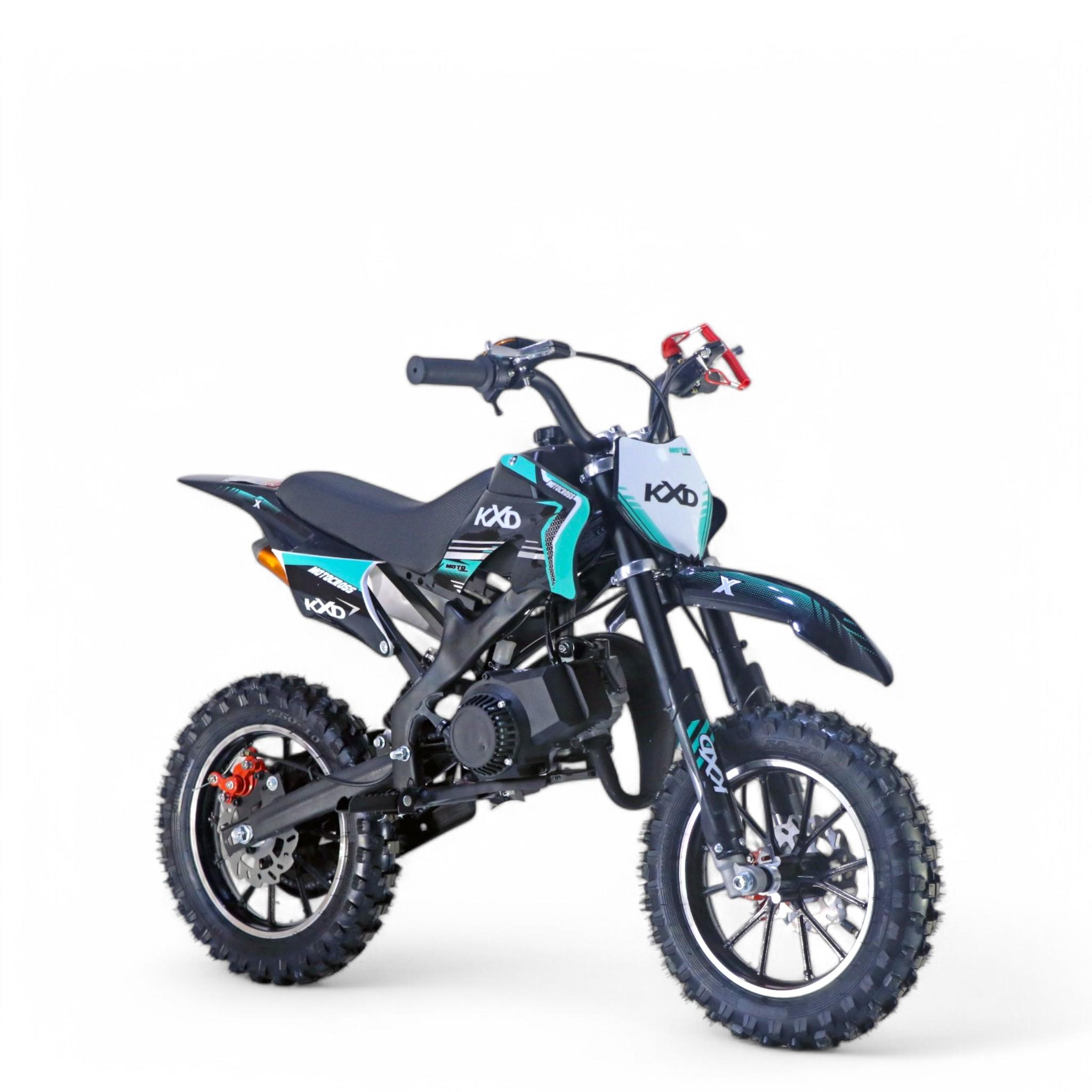 KXD 701 49ccm 2 Takt Dirtbike Dirt Bike CrossBike Enduro Dirtbike Pocket 49cc Pitbike PocketBike Motocross Motorrad Motorbike Motorsport Pocket Türkis