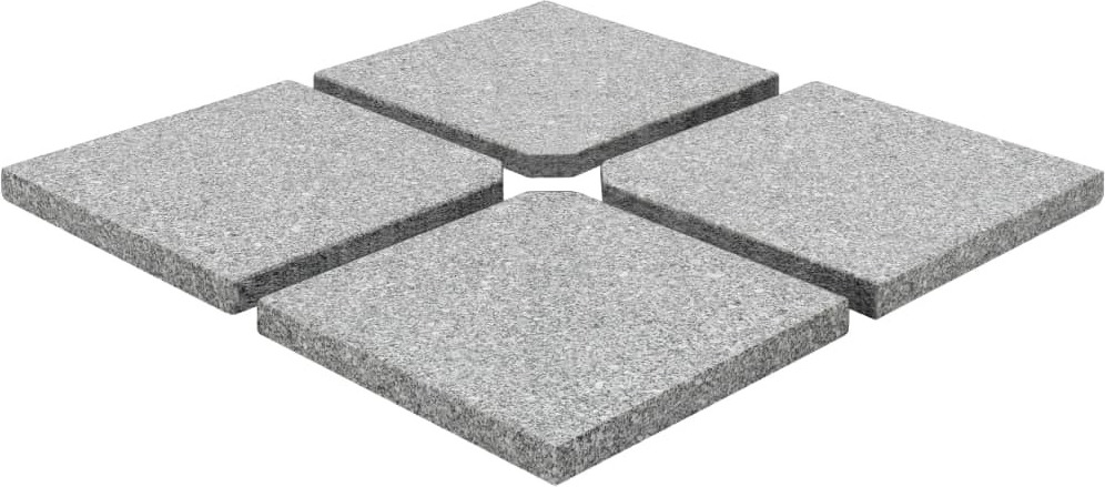 vidaXL Schirm-Gewichtsplatten 4 Stk. Quadratisch Grau Granit 100 kg 276268