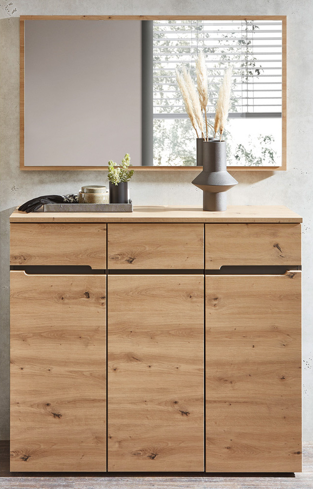 Lomadox Garderoben 2er Set MANRESA-36 in Artisan Eiche Nb. mit Graphit B/H/T: ca. 120/190/38 cm MANRESA-36-SET2