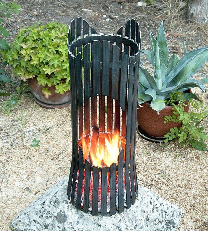 DanDiBo Feuersäule Garten Albero Feuerkorb Feuerschale 60 cm Metall Feuerstelle Säule 80002