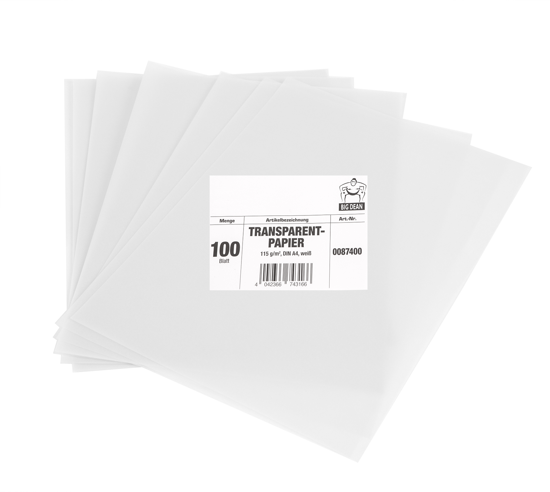 50 Blatt DIN lang Gmund Transparentpapier 100g Farbe schwarz transparent FPA-125 