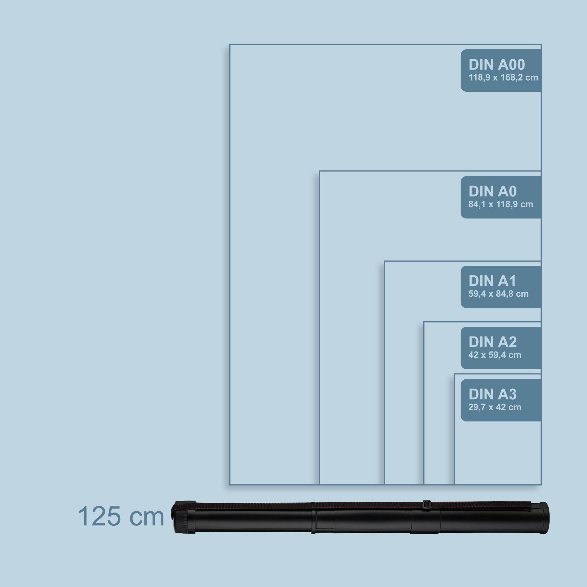 Northix Posterrolle mit Teleskopfunktion, Schwarz