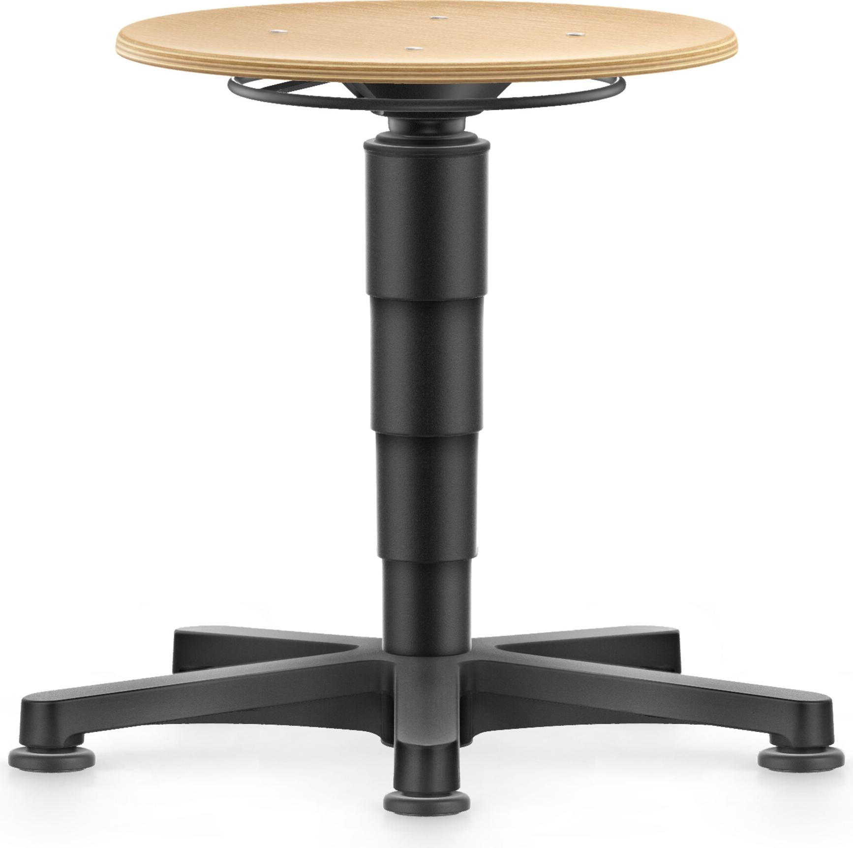 bimos otočná stolička drevo okrúhly sedák výška sedadla 450 - 650 mm s klzákmi