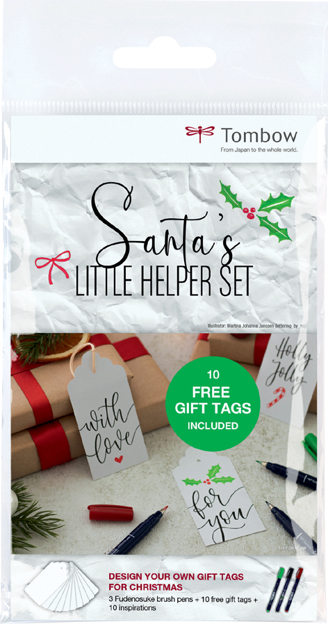 Tombow Kalligraphie-Stift-Set "Santa's Little Helper" WS-BH-3P