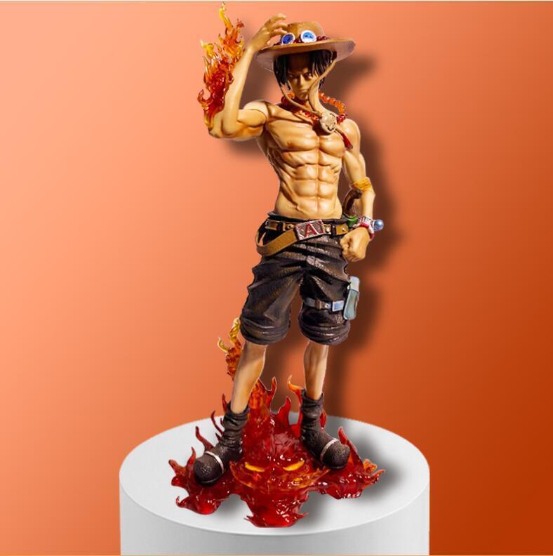 Exlene 23cm Anime One Piece Figur Ace Figur PVC Sammlerstück Statue Modell Spielzeug Geschenke