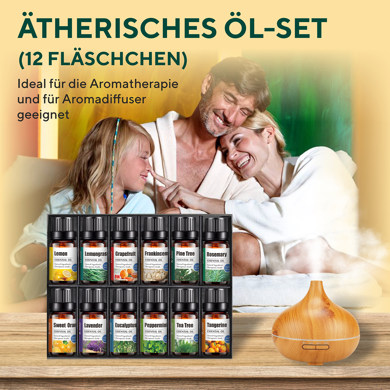 10ML Natur Rein Ätherische Öle Aromatherapie Duftöl für Diffuser,Luftbefeuchter