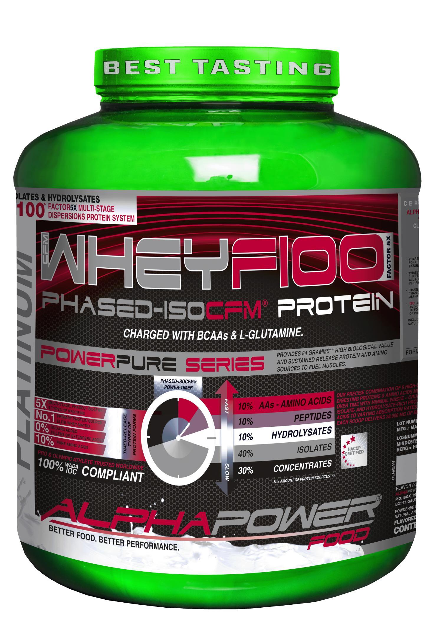 ALPHAPOWER FOOD Whey F 100 Protein Pulver Isolat 2kg Dose KAFFEE