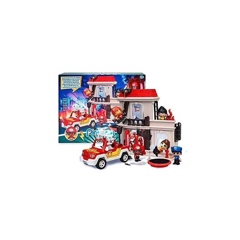 Pinypon Action - Mansion Explosion, mit Spielaktivitäten, Feuerwehrauto, Puppe und Zubehör, Famosa (700016643) FAMOSA