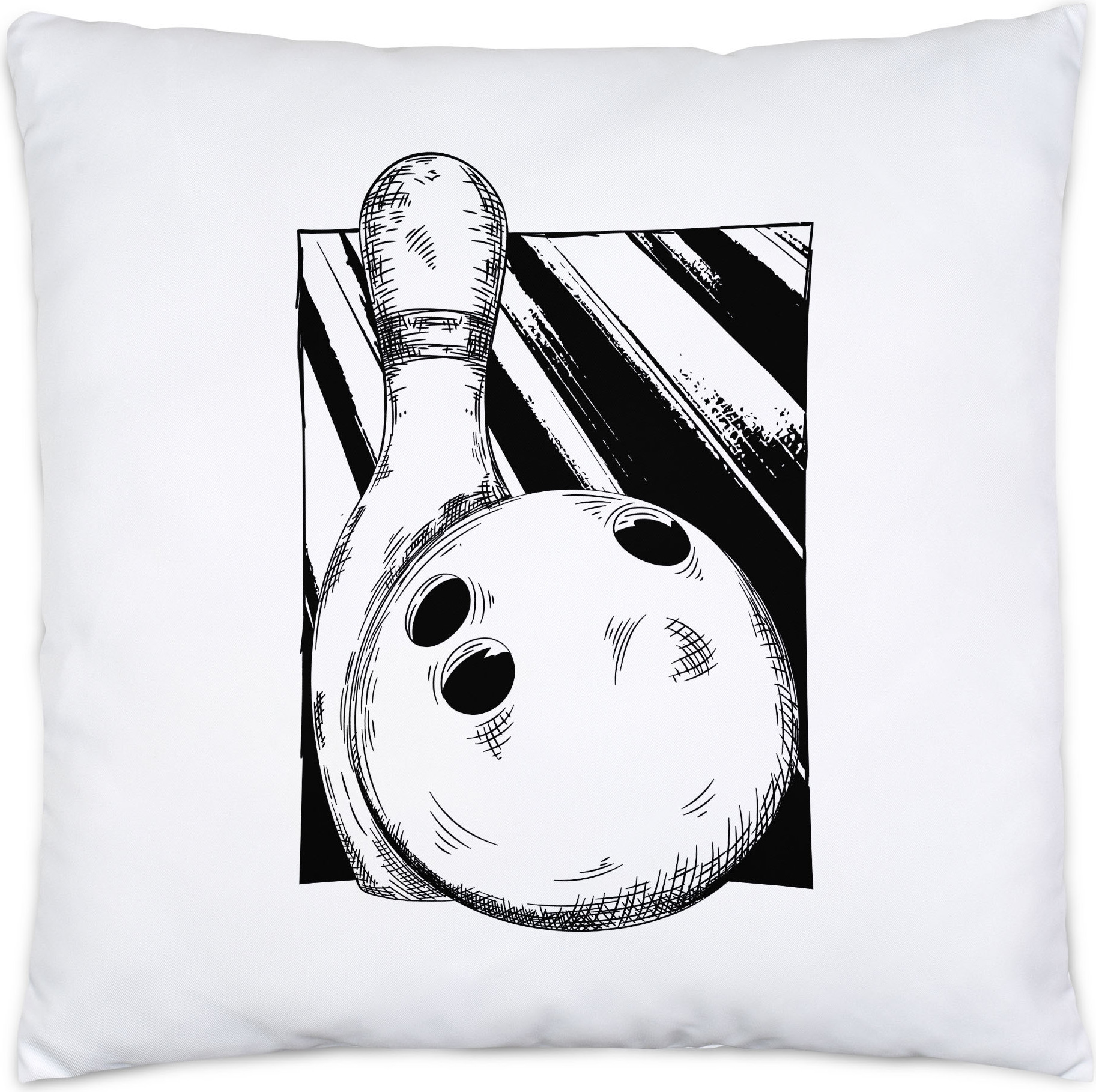 Hey!Print Kegeln Kissen Bowling Kegeln Kegel Kegelball Bowlingball Bowlingbahn Kegelbahn Spiel Pins Freizeit Hobbie HP-1841-K