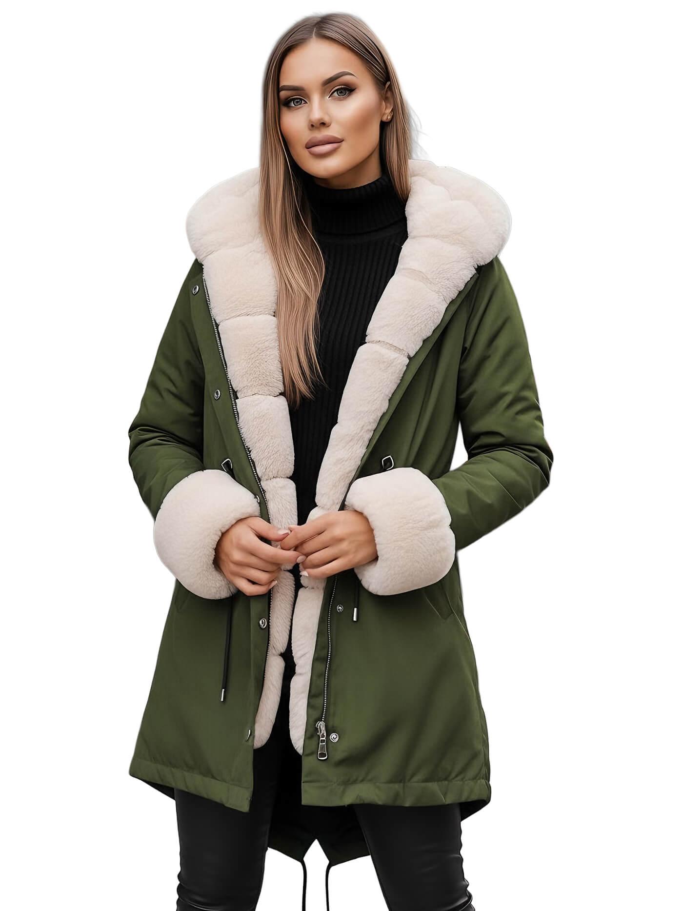 Damen Winterjacke Grün OZONEE JS/M763/136Z S