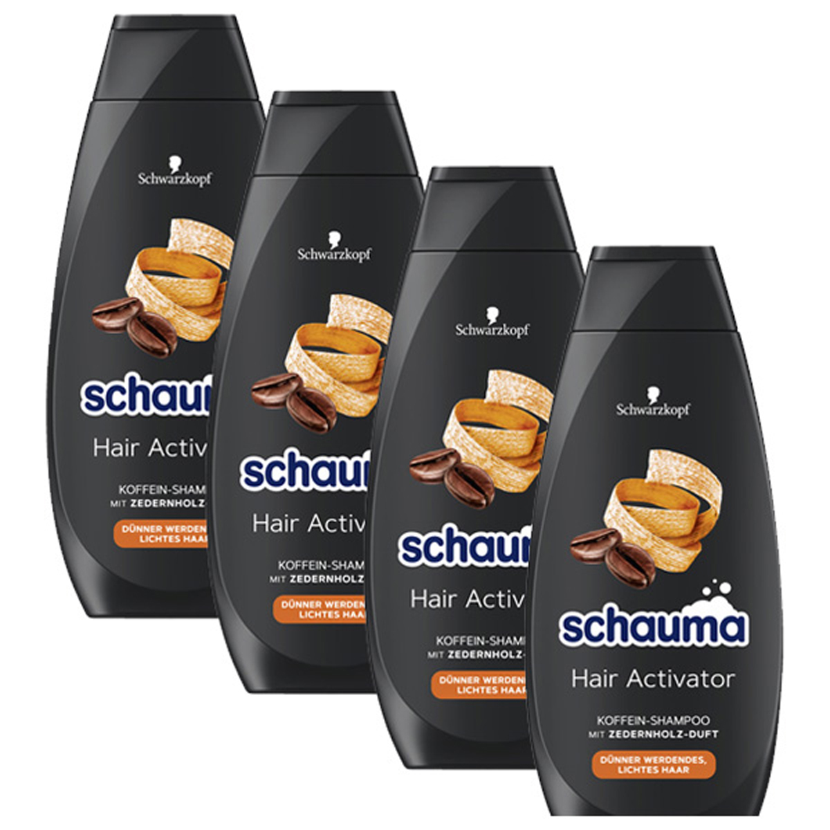 Šampón Schauma Hair Activator s kofeínom a cédrovým drevom 400 ml 4 balenia