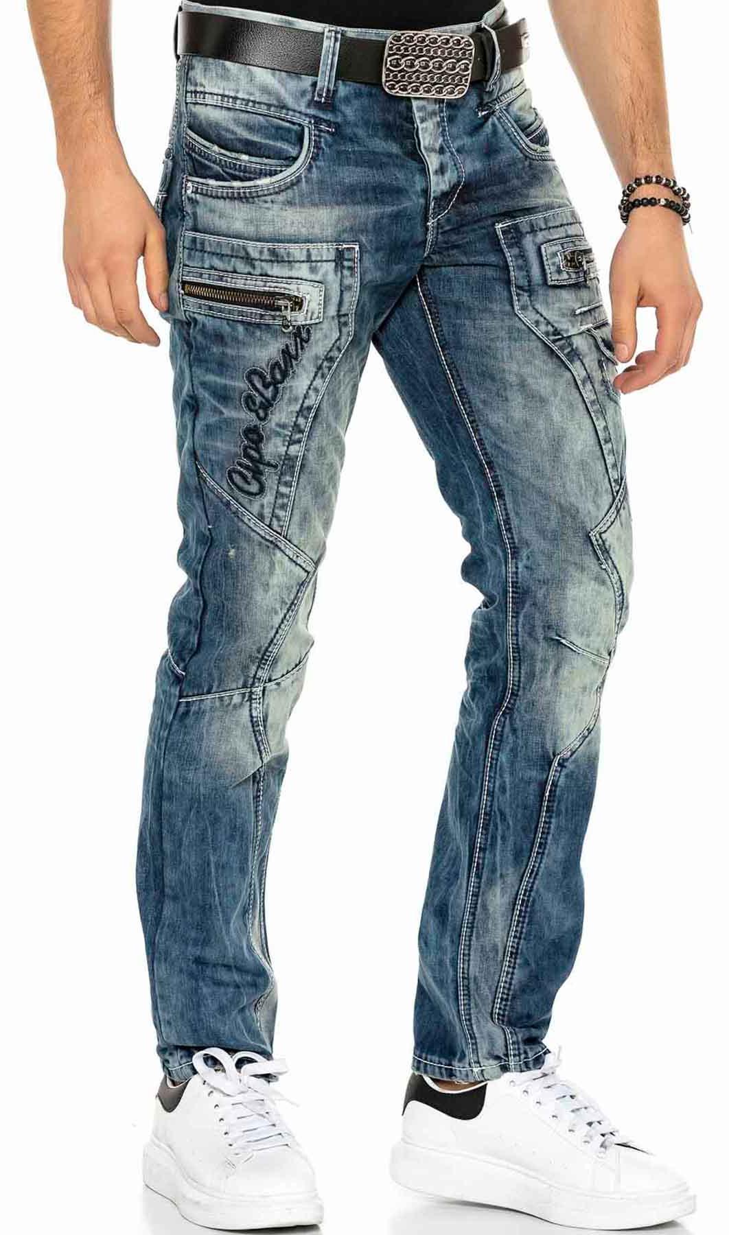 Cipo & Baxx C-1178 Bequeme Jeans im lässigen Biker-Stil