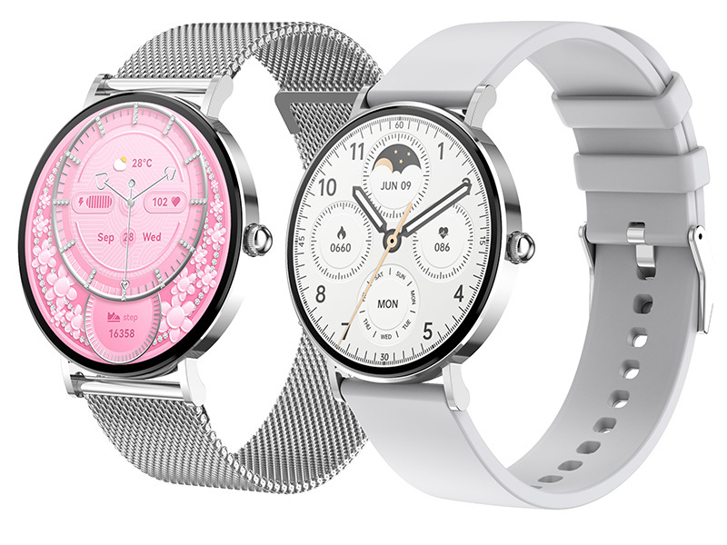 Tracer Damen-Smartwatch AMOLED 1,32", 100 Funktionen, Fitness SMK12 Stellar