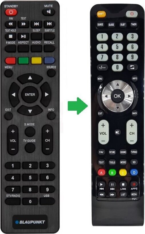 BELIFE Ersatz Blaupunkt TV Fernbedienung BN24H1032EB