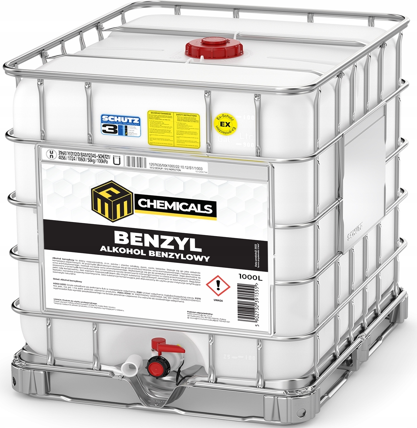 MRM-Chemicals MRM CHEMICALS Benzylalkohol 1000L Phenylmethanol gute Qualität Lösungsmittel