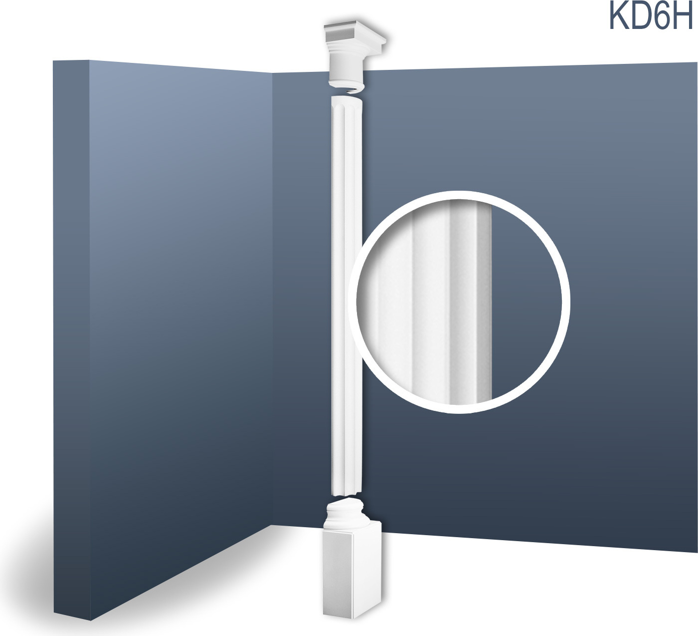 Orac Decor KD6H LUXXUS Halbsäulen Set Wand-Stuck-Säule Relief-Form antik 2,87 m