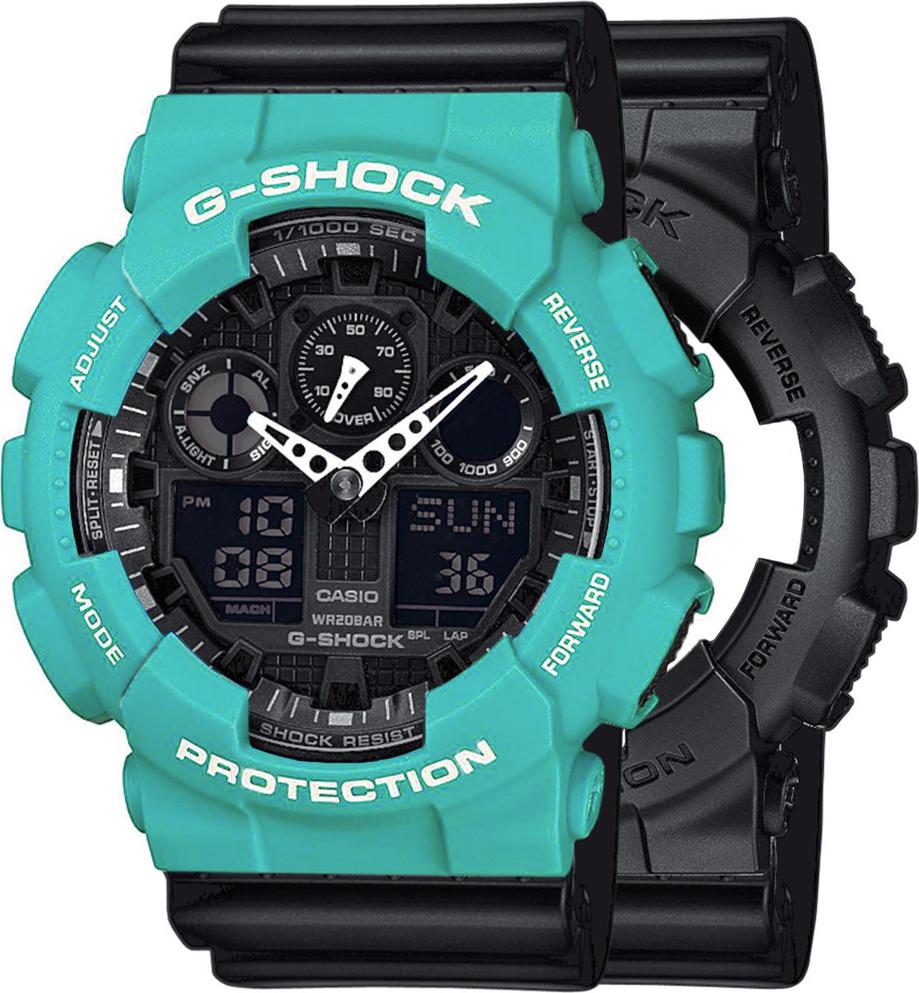 Casio G-Shock SET GA-100-1A1ER hodinky + BEZEL 10410475 + BAND 10347688 20BAR