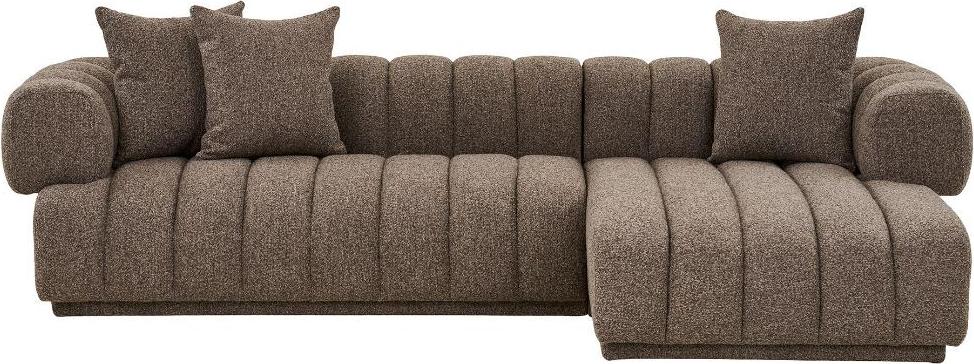 ebuy24 Ingrid Sofa rechtsausgerichtet inkl. 3 Zierkissen braun. 46-1301359