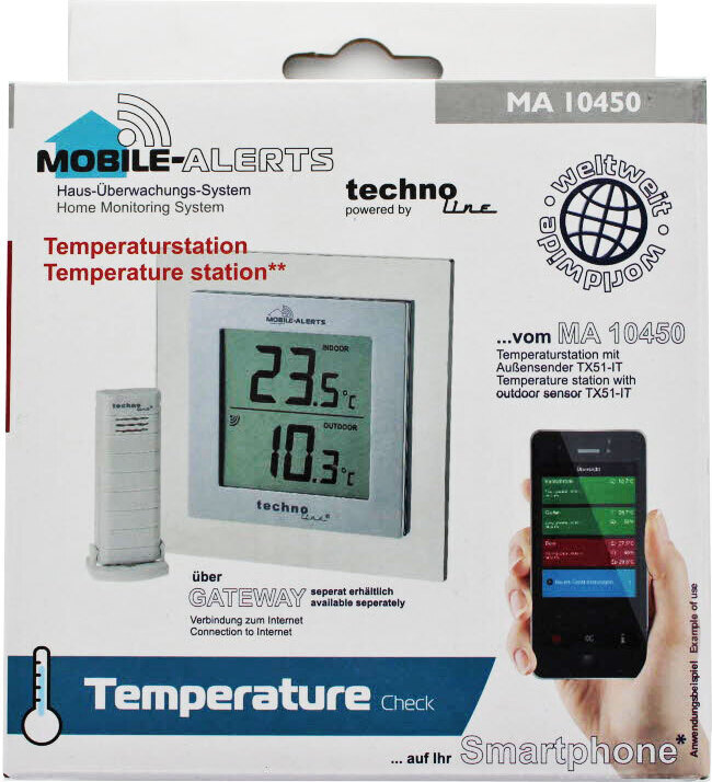 Technoline Temperaturstation mit Innen- und Außenfühler, das Haus-Überwachungs-System für Ihre Temperaturen MA 10450