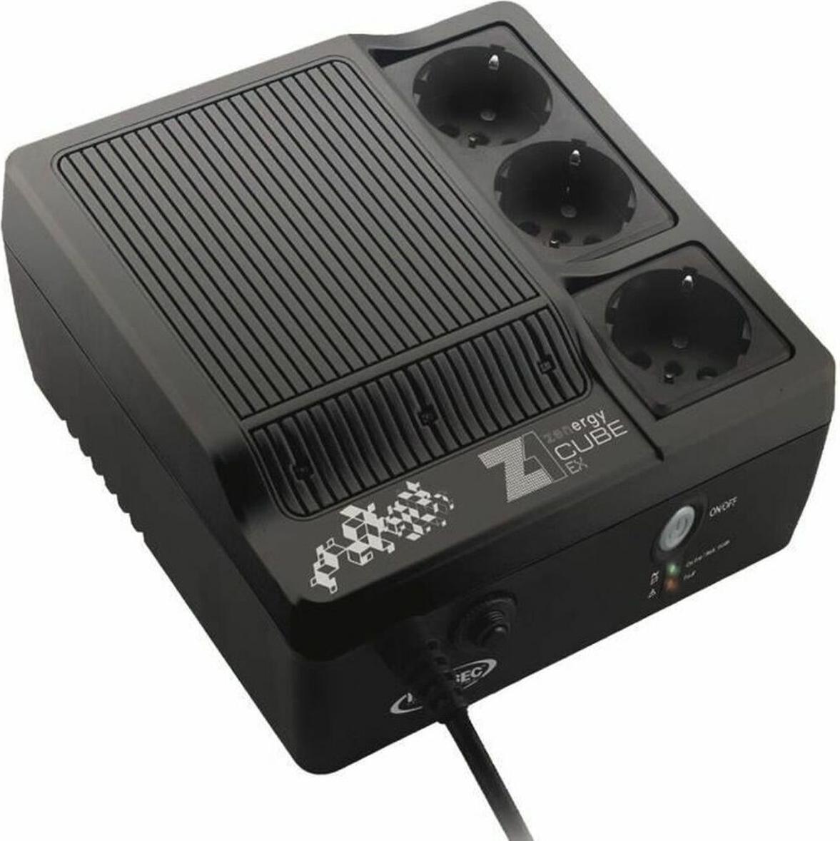 Infosec Z1 Zenergy Cube EX 600, Standby (Offline), 0,6 kVA, Sine, 3 AC-Ausgänge, 5 Ah, 12 V 66073