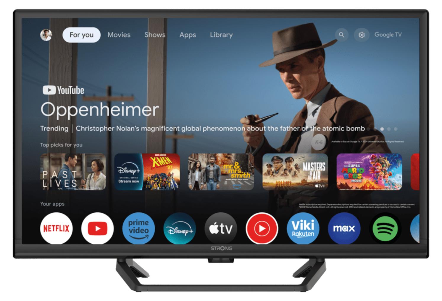 Strong HD LED-TV DVB-T2/C/S2-Tuner SRT24HG4723C, 61 cm (24"), 1366 x 768 px, LED, Smart TV, Wi-Fi, Čierna