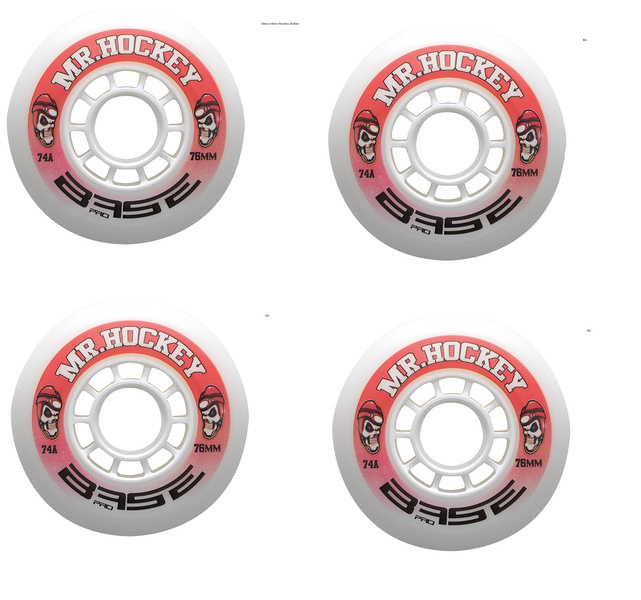 SCHANNER Eishockeyartikel BASE Hockey Indoor Pro Mr. Hockey 74A Rollen 4-er Set, Rollengröße:59 NEW-16136