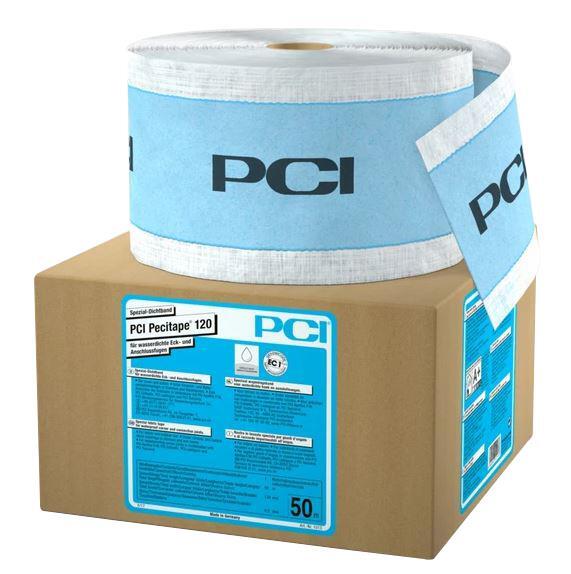 PCI Pecitape® Spezial Dichtbandsystem für wasserdichte Eck-und Anschlussfugen Rolle = 50 m 1013