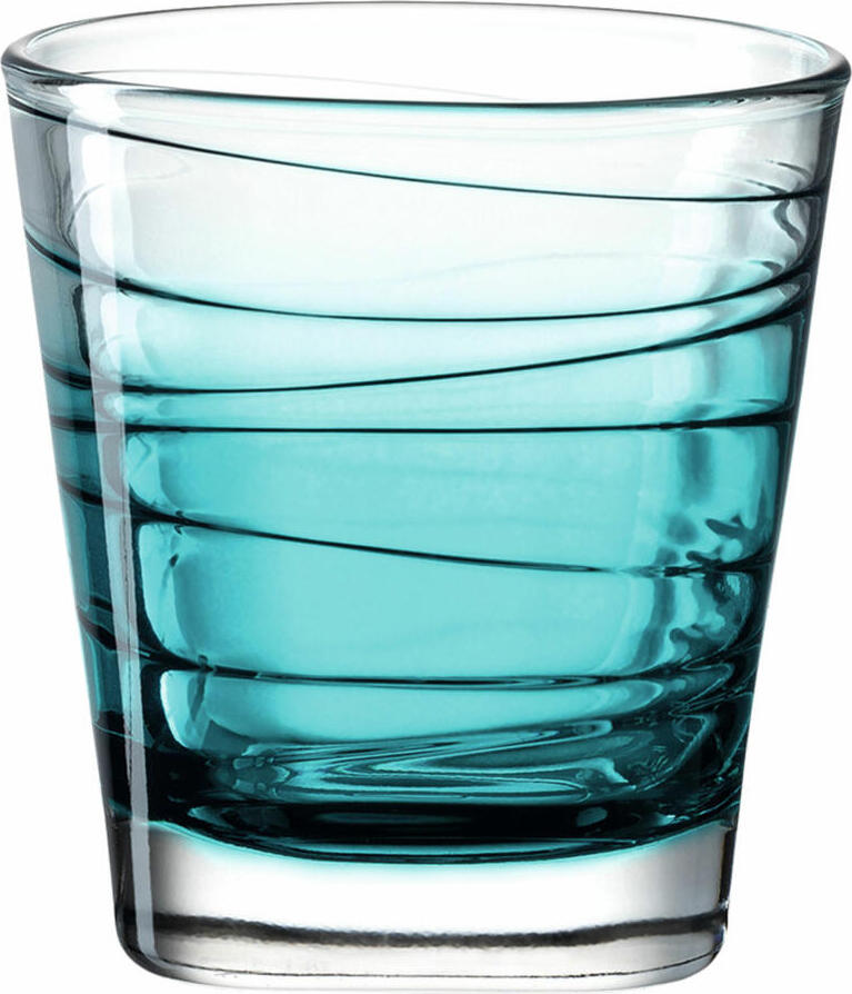 Leonardo Vario Struttura 026833 Drinkglas, vaatwasmachinebestendig longdrinkglas, kleurrijke drinkbeker van glas, sapglas, turquoise, 280 ml