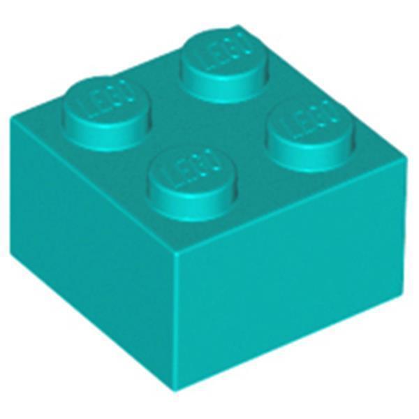 Lego® 2x2 kocky 3003 - 1 kus Tmavo tyrkysová